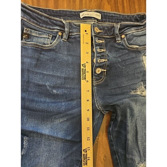 KanCan Estilo Jeans Womens Size 29 #123741 Distressed Crop Dark Wash G1 - Picture 9 of 10